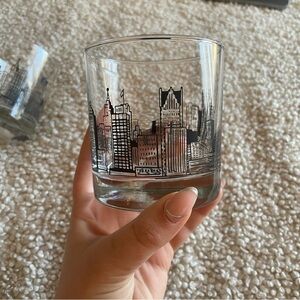 City Bird Detroit Skyline Rocks Glass